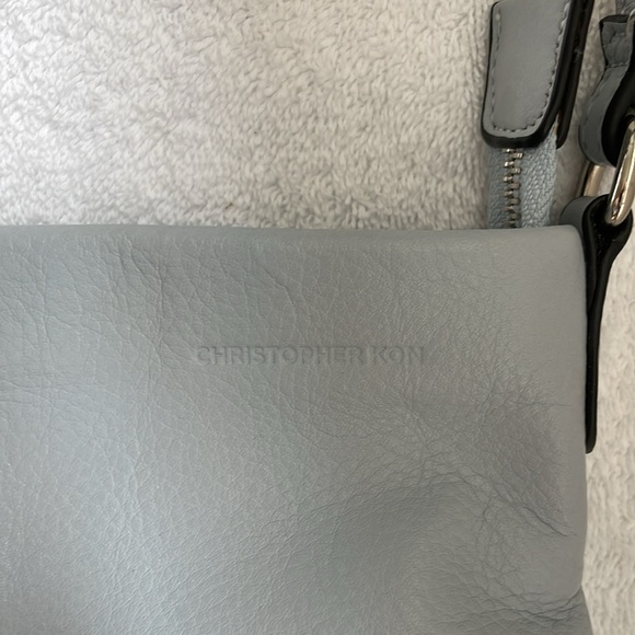 CHRISTOPHER KON Pastel Blue Genuine Leather Crossbody Handbag - Picture 12 of 16